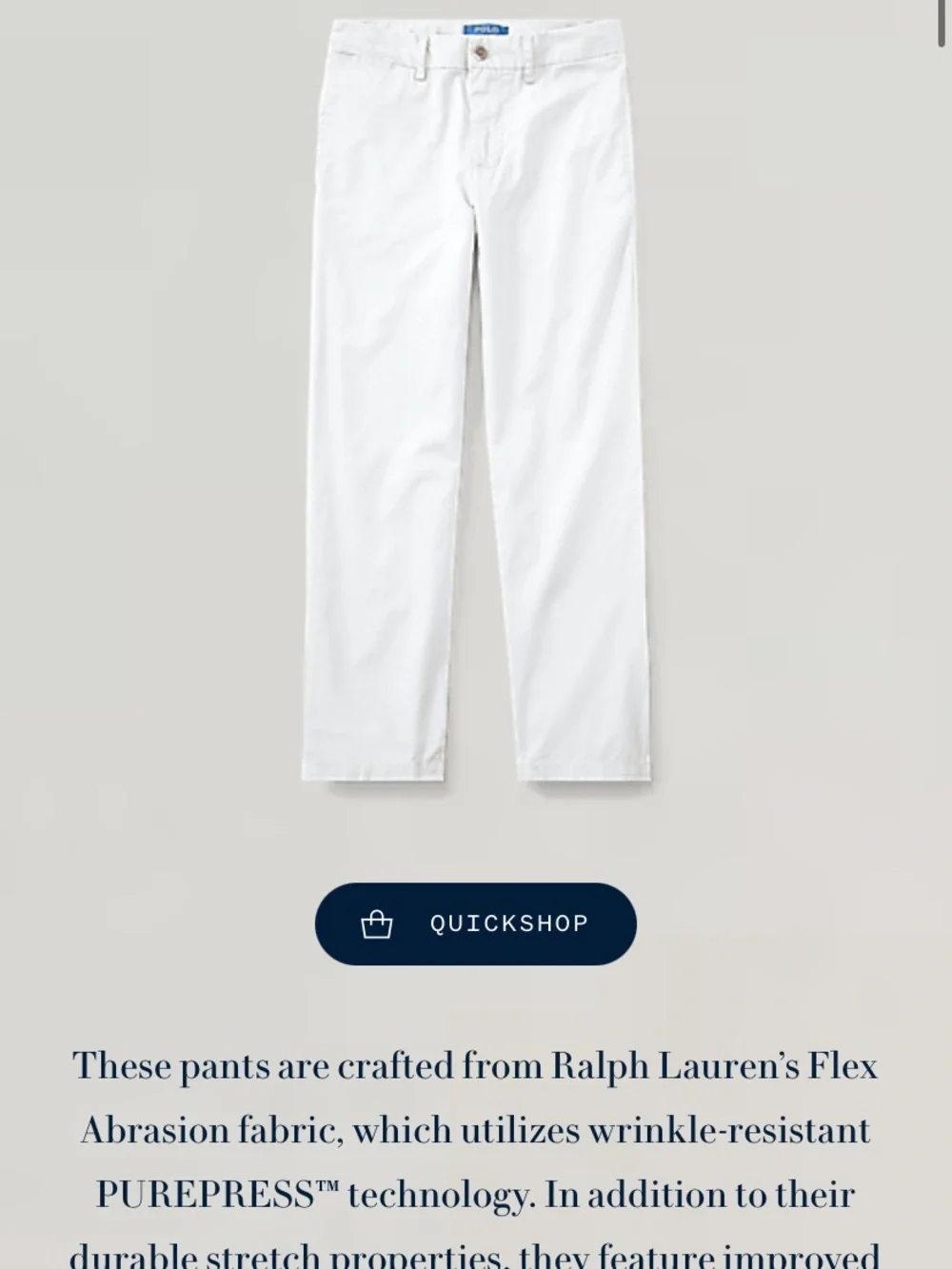 Ralph Lauren White boys Cotton Chinos